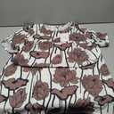 Wenrine Womens Summer Casual Floral Mini Dress Short Sleeve Pleated Front Loose Beach Tunic Dresses with Pockets Size XL