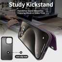 GUERNICA for iPhone 16 Wallet Case with RFID Blocking Card Holder for Women Men, Kickstand Shockproof Phone Case for iPhone 16(6.1"),Dark Purple