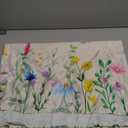 Horaldaily Spring Tablecloth 60104 Inch Rectangular, Wild Flowers Washable Seasonal Table Cover for Party Picnic Dinner Decor
