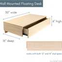 Sleekform Floating Desk for Wall with Drawer - 30x16x6 in. Floating Drawers, Wall Mounted Desk or Vanity Makeup Table, Modern White Oak Patterned Laminate