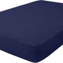 hyha Outdoor Couch Cushion Covers, Sectional Couch Sofa Covers Washable, Jacquard Diamond Lattice, Stretch Sofa Seat Cushion Cover for Indoor/Outdoor Patio Furniture (1 Piece for Medium, Navy)
