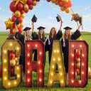 2026 Graduation Decorations 4 FT Grad Marquee Letter Large Class of 2026 Light up Sign Graduation Party Decor for Kindergarten Preschool High School College Pre-cut Foam Board(Red & Gold)