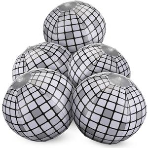 5 Pack Disco Beach Ball Inflatable 7.87" Shiny Disco Design Beach Balls for Swimming Pool Summer Games Kpop Birthday Party Supplies and Decorations