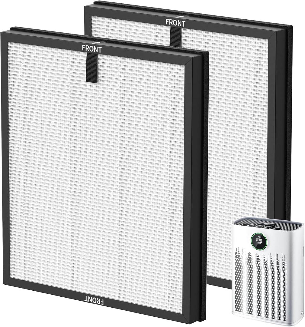 2 Pack HAP603 Replacement Filter Compatible with ECOSELF HAP603 / HAP603WF Air Purifier, Air Purifiers Replacement Filter for Home Large Room, # RFHAP603, White
