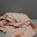 Farmhouse Ruffle Shower Curtain with Handmade Ruched, Vintage Ruffled Fabric Bathroom Curtains, Decorative Elegant Bathroom Curtain with 12 Holes, Peach Pink, 72" W x 72" H(N60049)