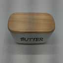 HAOTOP Large Porcelain Butter Dish with Lid Perfect for 4 Stick of Butter (White)