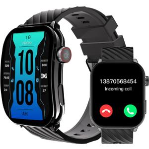 Smart Watch (Answer/Make Calls), 2.1" Curved AMOLED Screen Smartwatch for Men Women 100+ Sport Modes Fitness Watchs with Blood Oxygen/Sleep/Heart Rate Monitor, Smartwatch for Android & iPhone