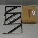 Dewell 4 Pcs 8inch Tripod Triangle Shelf Brackets, Wall Mounted Shelf Supports Black,BT20004