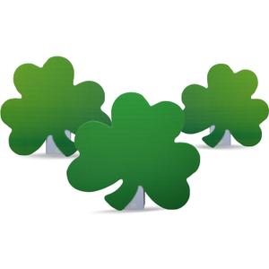 Jetec 3 Pcs 18-27'' St. Patrick's Day Green Shamrocks Stand up Cardboard Cutout Life Size St. Patrick's Day Irish Theme Party Decorations Backdrop Photo Prop Shamrock Gold Pot Coin Stand up Cutout