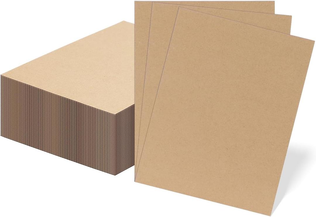 RLAVBL 50 Pack 8.5x11 Corrugated Cardboard Sheets, Flat Cardboard Inserts for Shipping, Mailing, Packing, DIY Crafts