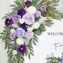 Artificial Wedding Arch Flowers Kit(Pack of 2) for Wedding Arch, Bridal Shower, Ceremony and Reception Backdrop Decoration (Dancing Purple Kelsang Flowers)