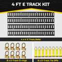 Trekassy 4ft E Track Tie-Down Rail Kit for Garages, Vans, Trailers, Motorcycle Tie Downs, ATV Mountings, 4' Etrack Rails with 16PCS E Track Accessories: 8 Steel O-Ring Anchors & 8 Rope Tie Offs