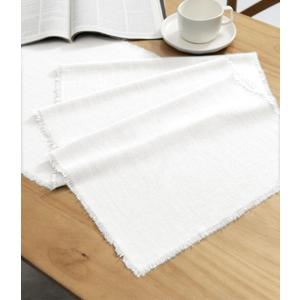 Vitalizart White Table Runner 14 x 120 Inches Long Slub Texture Cotton Linen Table Runner for Rustic Home Decorations Dining Room Wedding Decor Reception Bridal Shower Thanksgiving Christmas