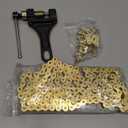 420 Motorcycle Gold Chain 132 Link Standard Roller Chain with Chain Breaker 10 Connecting Master Link for 100cc 110cc 125cc Dirt Pit Bike ATV Quad Go Kart Scooter