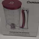 KPKitchen Pancake Batter Dispenser - Kitchen Must Have Tool for Perfect Pancakes, Cupcake, Waffle, Muffin Mix, Cake & Crepe - Baking Supplies for Griddle - Pancake Maker with Measuring Label (Purple)
