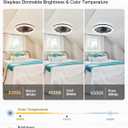 Ceiling Fans with Lights, Socket Fan Light with Remote Control, Dimmable Brightness 3000K-6500K Memory, Socket Modern Flush Mount Low Profile Ceiling Fan for Bedroom, Small Living Room, Kitchen Black