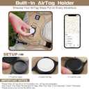 Dog Harness with Airtag Holder, No-Pull Tactical Service Dogs Vest with Handle, Escape Proof Freedom Outdoor Easy Walk Jacket with Back Front Clip for Small Medium Large Breeds,Khaki,S