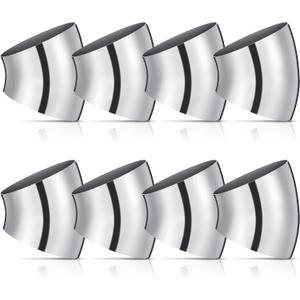 8 Pcs 3 Inch 45 Degree SS304 Stainless Steel Bend Tube Pipe Piping Silver Tone
