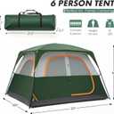 OLIXIS 6 Person Camping Tent, 81in Tall Waterproof Windproof Tent with Double Layer, Large Mesh Windows & Carry Bag, Quick Setup for Family Outdoor, Backpacking, Hiking, Green