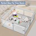 Baby Playpen for Babies and Toddlers 50 x 50 inch, Play Yards Indoor & Outdoor, Sturdy Safety Play Pen with Soft Breathable Mesh, Baby Fence