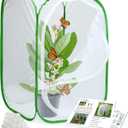 RESTCLOUD Insect and Butterfly Habitat Cage Terrarium Pop-up 24 Inches Tall with 10Pcs 10ML Floral Tubes