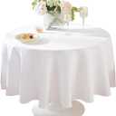 Craft And Party Round Tablecloth, 70 Inch White Tablecloth, Polyester Fabric Washable Table Cloth for Home, Party, Wedding or Restaurant Use.