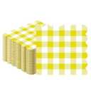 100 Pcs Yellow Gingham Napkins, Easter Paper Napkins Scalloped Yellow Cocktail Napkins for Wedding Summer Picnic Barbecue Baby & Bridal Shower