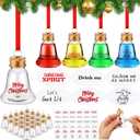 Baquler 30 Pcs Christmas Drink Booze Balls Shot Ornament Plastic Fillable Christmas Tree Ornaments Clear Xmas Water Bottle Bulbs for Holiday Party Decor Indoor Outdoor (Bell)