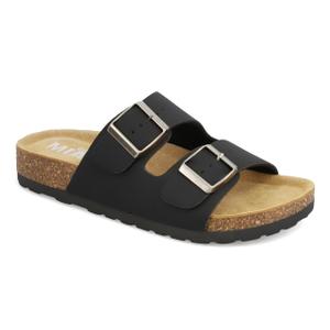 MIA Women's Ninah Double Strap Footbed Sandals, Black, Size 10