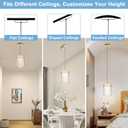 Biewalk Gold Pendant Lights Kitchen Island with 10.2" Clear Glass Shade, Adjustable Modern Pendant Lighting Over Sink with LED, Minimalist Hanging Light Fixture for Dining Room Kitchen Bedroom
