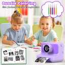 Kids Camera Instant Print, Christmas Birthday Gifts for Girls and Boys, 1080P HD Video Digital Kids Camera with 32G Card, Toddler Camera for 3-12 Years Old, Purple