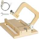 Professional Soap Cutter with Wire, Adjustable Wooden Cutting Tool Soap Slicer for DIY Soap, Cheese, Butter, Cake, Bread Making