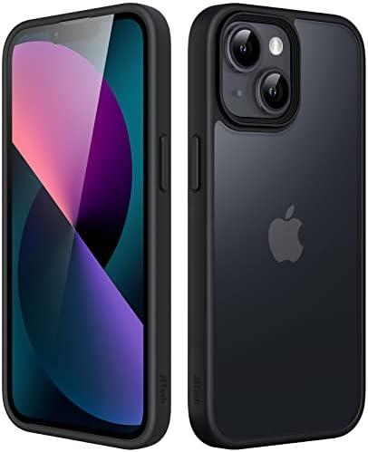 JETech Matte Case for iPhone 13 6.1-Inch, Shockproof Military Grade Drop Protection, Frosted Translucent Back Phone Cover, Anti-Fingerprint (Black)