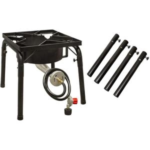 Propane Single Burner Stove with Adjustable Legs to 20" & 29" Height