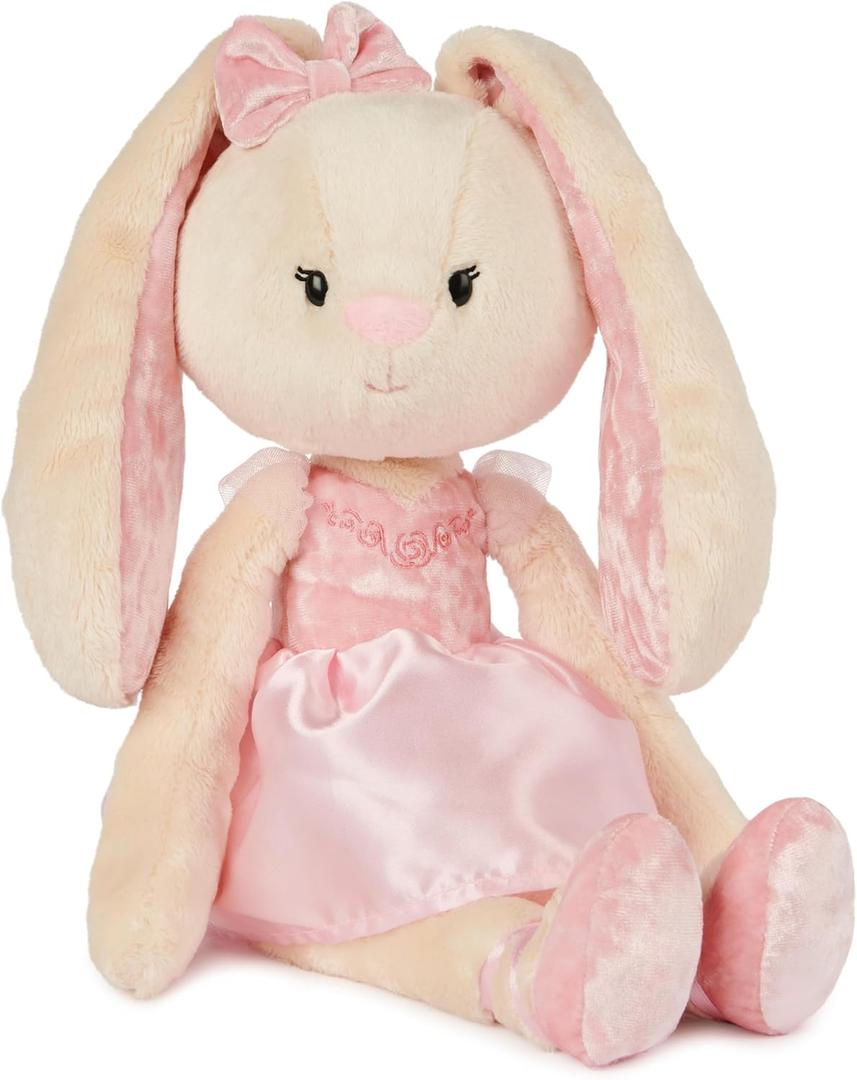 GUND Take-Along Friends Plush, Curtsy Ballerina Bunny, Bunny Stuffed Animal for Ages 0 and Up, Pink, 15"