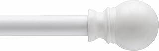 Kenney KN55250 Davenport Ball End Petite Café Decorative Window Curtain Rod, 28-48" Adjustable Length, White Finish, 1/2" Diameter Steel Tube 2 Pack