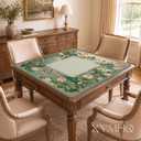 Chinoiserie Crane and Koi American Mahjong Mat for Table, 31.5 x 31.5 Inch