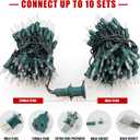 Hopolon 2 Pack 13ft 50-Count Clear Green Wire Christmas Light Set,Incandescent Mini Christmas Lights, Connectable 120V Clear Tree Lights for Wedding, Bedroom, Classroom, Porch Decor(2pcs Warm White)