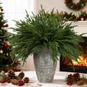 Palonu 8Pcs 28 Inches Christmas Norfolk Pine Branches, Artificial Norfolk Pine Stems Faux Greenery, Fake Picks Pines Stems for Vase DIY Garland Wreath Xmas Indoor Outdoor Home Decor