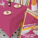 Famstar Table Cloth 2 Pack Fuchsia 4FT Spandex Tablecloth for Rectangle Fitted Table Cloths Stretch Covers Washable Wrinkle Free Tablecloths for Festival Camping Picnic Wedding Party
