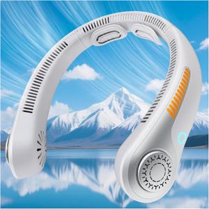 Portable Neck Fan, Rechargeable USB-Powered Cooling Fan with 5 Speeds, Hands-Free, Bladeless Design for Tents and Outdoor Use