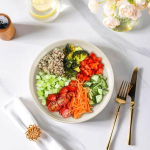 AmorArc 9.0" Large Ceramic Pasta Bowls, 32oz Handmade Speckled Stoneware Pasta Bowls Set of 2,  Microwave & Dishwasher Safe Bowls With Terracotta Underside for Fruit Pasta Salad-Beige