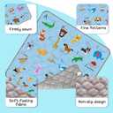 Baby Play Mat，Thick Soft 47" X 47" Playpen mat, Non-Slip and Machine Washable Baby Play Mats for Floor，Crawling Mat for Babies, Toddlers & Infants to Play and Learn (Blue Animal)