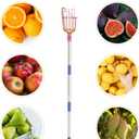 Fruit Picker, 8 ft Long Fruit Picker Pole with Basket Telescoping, Apple Fruit Tree Picker with Pole Extendable, Fruit Grabber & Cather with Stainless Steel Pole for Mango, Orange, Fig, Lemon