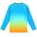 TFJH E Girls Rash Guard Shirt Long Sleeve Swimsuits UV 50+ Bathing Suits Athletic Swim Top Gradient Blue 8A