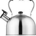 Whistling Tea Kettle  2.64 Quart Stovetop Teapot, Stainless Steel Water Kettle for Camping & Kitchen, Foldable Handle  Perfect for Coffee & Tea