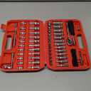 EACELIY 75pcs 1/4" Drive Impact Socket Set, Master Socket Set,Wrench Set with 1/4" Bit Adapter, Universal Joint, Ratchet, 1/4 "Drive Bit Set Extension (5/32" - 9/16 ", 4-14mm)