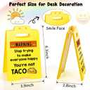 4 x Funny Office Desk Sign - Small Fun Gag Cubicle Decor Inspirational Positive Gifts for Boss Day White Elephant Christmas Stocking Stuffers Women Men Team Coworker Teammate Employee