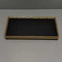 Oak Bathroom Toilet Tank Tray, 13" Paper Storage Basket Tray Back of Toilet Basket Organizer, for Perfume Makeup Candle Kitchen Counter Coffee Table Gold Decor (13" x 6.5" x 1.5")