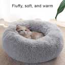 Dog Bed for Small Medium Large Dogs Cats, 20 inch Calming Washable-Round Cozy Soft Pet Bed for Puppy and Kitten with Slip-Resistant Bottom (light grey)